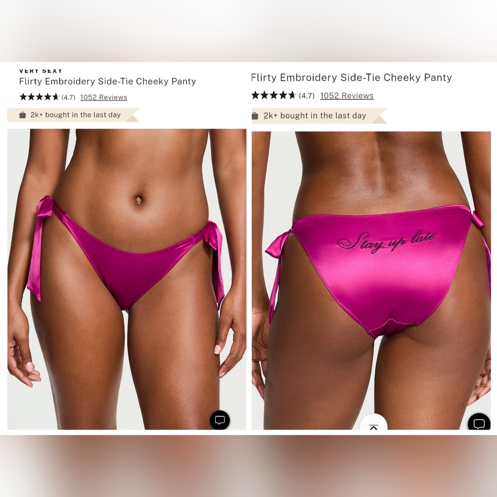 Victoria's secret VERY SEXY Flirty Embroidery Side-Tie Cheeky Panty